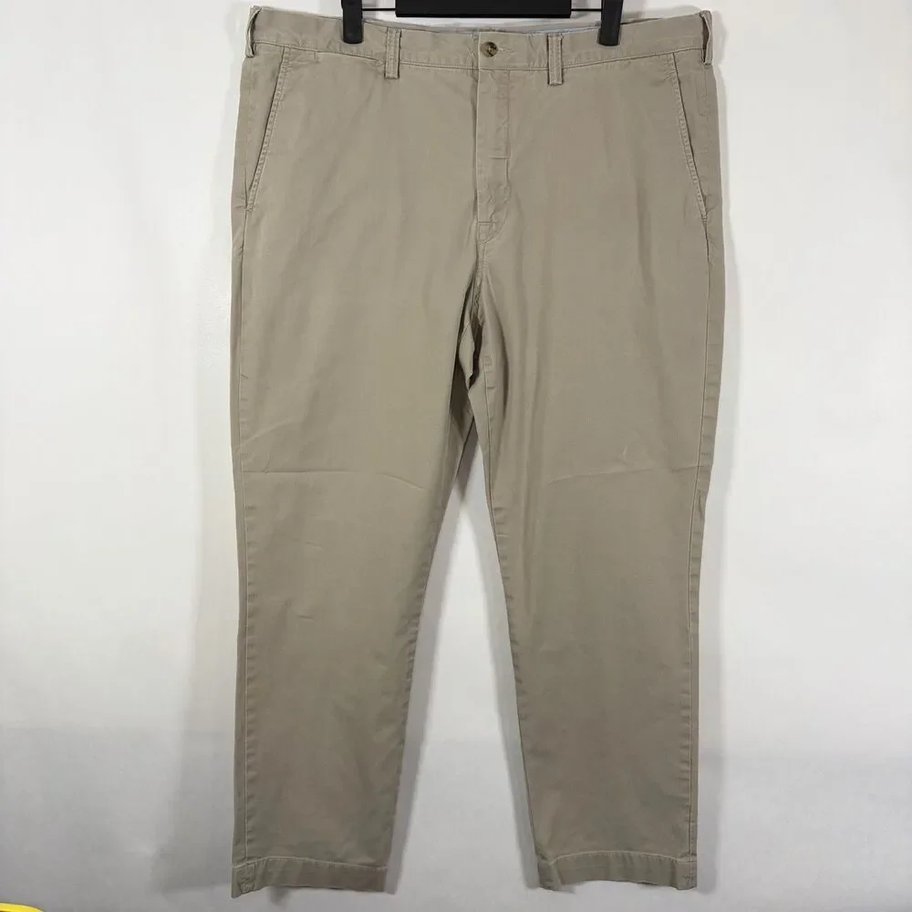 Polo Ralph Lauren Stretch Straight Fit Chino Pants Mens 38x30 Beige Khakis